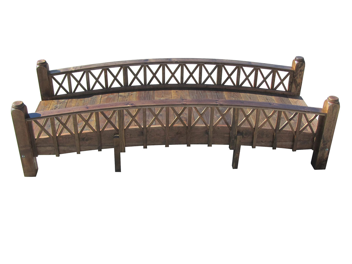 SamsGazebos 12-Foot Swan Garden Bridge Medium Cross Halving Lattice Rails Commercial Grade SamsGazebos