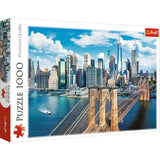 Trefl Brooklyn Bridge, New York, USA 1000 Piece Jigsaw Puzzle Red 27"x19" Print, DIY Puzzle, Creative Fun, Classic Puzzle for Adults and Children from 12 Years Old Trefl