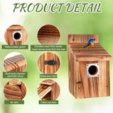 4-Piece Outdoor Bird House Set, Bird Houses for Outside with Metal Guards, Safety Locks, Flight Slots, & Ventilation, Bluebird Houses with 1-1/2" Entrance for Bluebirds, Wrens, Finches JZTKQTM