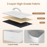 Patikuin 63" Dresser TV Stand for 65 70 75 Inch TV, Fabric Chest of Drawers with Charging Station, LED Lights, Open Shelves & 12 Drawer Dresser, Modern Entertainment Center, White Patikuin