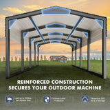 Metal Carport 12x20ft Heavy-Duty | Military-Grade Reinforced Garage Kits with Steel Roof & Hurricane | 550lbs/Sq.Ft Snow/RV/Camper/Truck/Tractor Shelter K Knowbody