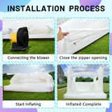 13ft White Bounce House Commercial Grade 100% PVC White Bouncy Castle for Wedding Memorable Birthday Parties & Event OWROMI