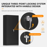 INTERGREAT Metal Wardrobe Closet, 72" H Storage Armoires Cabinet with Lockable Doors and Hanging Rod, Armoire Wardrobe Closet with 4 Shelves for Home Office, Warehouse, Garage, Black INTERGREAT