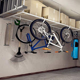 FLEXIMOUNTS 4x8 Overhead Garage Storage Rack, Adjustable Garage Storage Organization System, Heavy Duty Metal Garage Ceiling Storage Racks, 600lbs Weight Capacity, White FLEXIMOUNTS