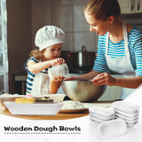 Nuogo 10 Pack Wooden Dough Bowls Bulk Rustic Dough Bowls for DIY Candle Home Crafts Making Farmhouse Fruits Supplies Decoration(8.5 Inches,White) Nuogo