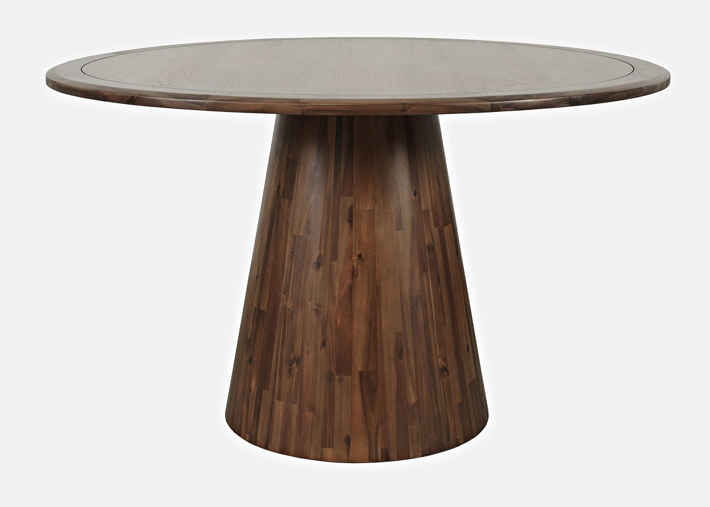 Nash Mid-Century Modern 50" Round Pedestal Dining Table, Walnut