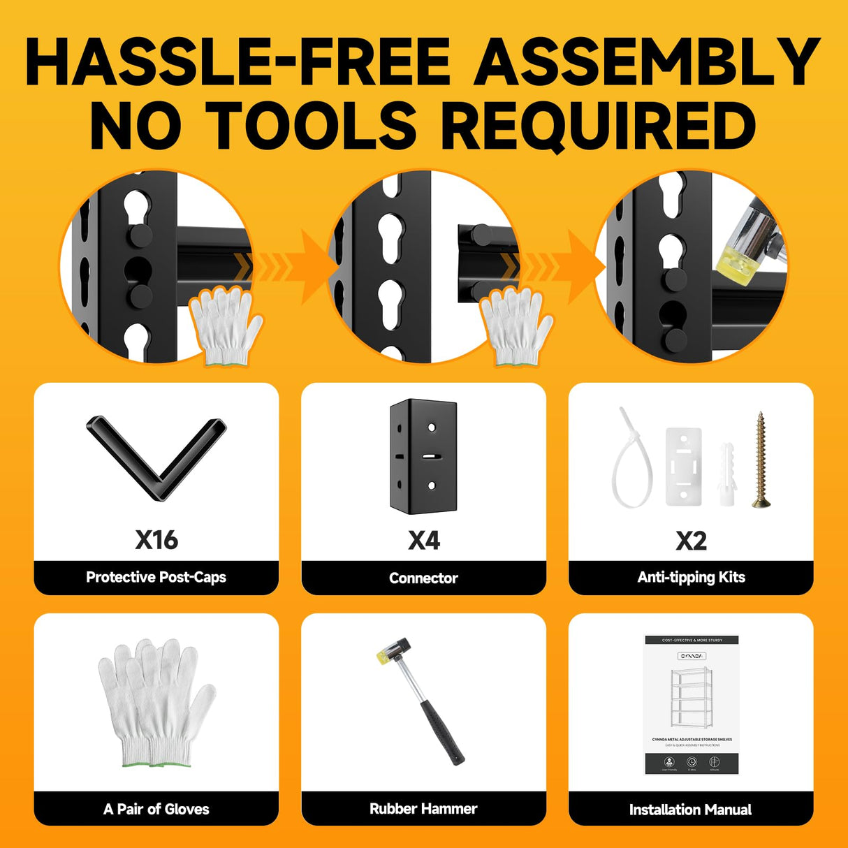 cynnda 5-Tier 40" W x 20" D x 71" H Garage Storage Shelves 2500LBS Garage Shelving Adjustable Metal Shelf Heavy Duty Shelving Units for Garages Steel Pantry Rack cynnda