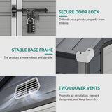 YITAHOME 6x6FT Resin Storage Unit sans Flooring, All-Weather Plastic Shed with Window, Vents and Secured Doors, Outdoor Plastic Tool Cabin for Poolside, Lawn, Backyard, Patio, Dark Gray YITAHOME