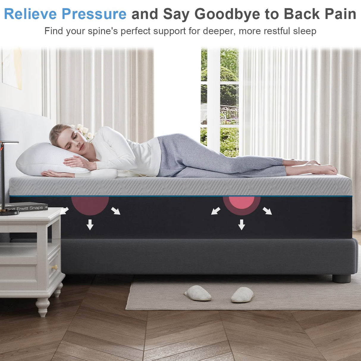 10 Inch Full Size Cooling Memory Foam Mattress - Medium Firm Gel-Infused for Pressure Relief & Cool Sleep, Breathable Comfort in a Box (54''W x 75''L) Generic