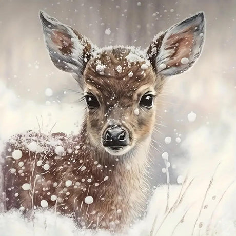 MOMDEDP Deer Diamond Painting Kits for Adults, 5D Winter Snowflake Full Drill Diamond Art, DIY Small Deer Diamond Art Kit Gem Art for Home Decor 12 x 12 inch Animal MOMDEDP