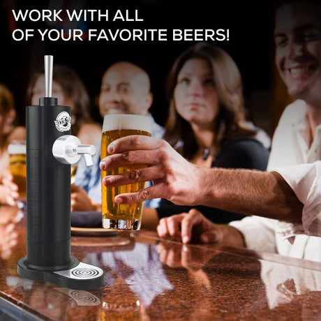 Richard Bergendi Home Draught Beer Pump, Beer kegerator, Beer Tap, Draft Beer Dispenser, Portable Mini Keg For All Can Beers, Ale, Birthday Gift for Men, Husband, Dad, Son, Beer Gifts For Men Black Heisey