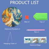 AIBOERL Phoenix Diamond Painting Pendant Kits,5D Diamond Art Diamond Painting Hanging Kits,7.17"X7.17"DIY Diamonds Painting Suncatcher Pendant Kit for Adults for Gift Wall Home Decor AIBOERL