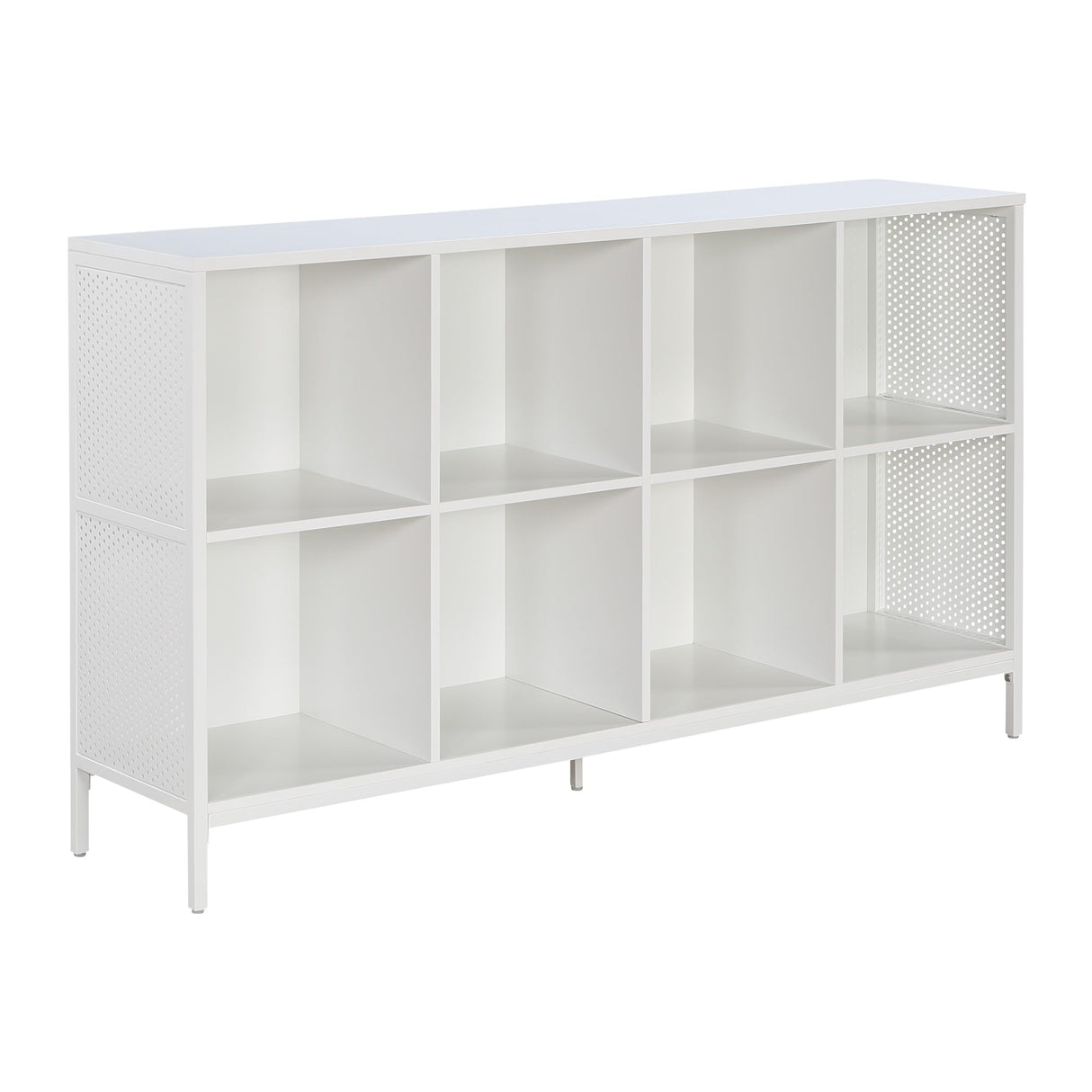 OSP Home Furnishings Ace Contemporary Modern Storage Cube Bookcase, 8 Cubes, White Finish OSP Home Furnishings