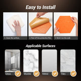 Self-adhesive Hexagon Acoustic Panels 12 Pack, TONOR 12"x 10"x 0.4" High Density Sound Proof Panels Tiles for Walls, Absorbing Noise and Eliminating Echoes Acoustic Foam for Home Studio Orange TONOR