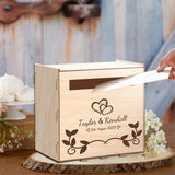 Personalized Wooden Card Box for Wedding Reception Custom Wooden Wedding Card Box Holder with Slot Wedding Money Box Holder with Name and Date Engagement Party Envelope Keepsake Memory Chest Smallduuck