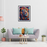 EOBROMD Diamond Art Kits for Adults Lion, DIY Flowers Diamond Art Painting Kits for Adults Beginners, 5D Full Drill Diamond Dots with Diamond Gem Art and Crafts for Home Wall Decor 12x16inch EOBROMD