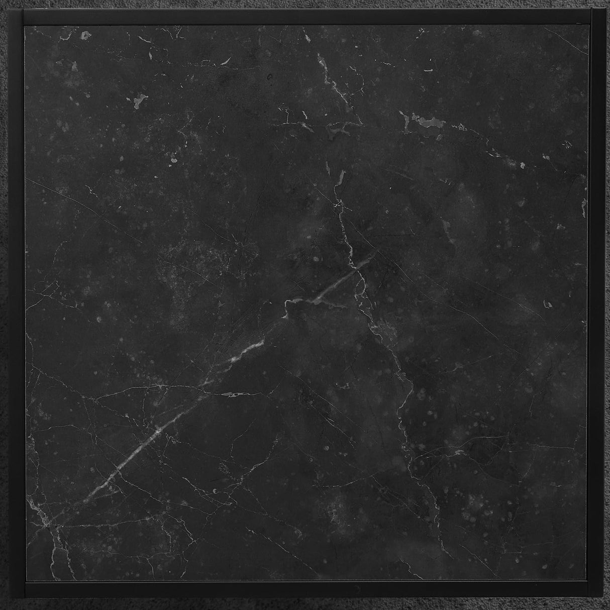 SAYGOER Black Coffee Table Small Square Coffee Table Simple Modern Center Table for Living Room Home Office 27.6 * 27.6 * 15.7Inch Easy Assembly, Black Faux Marble SAYGOER