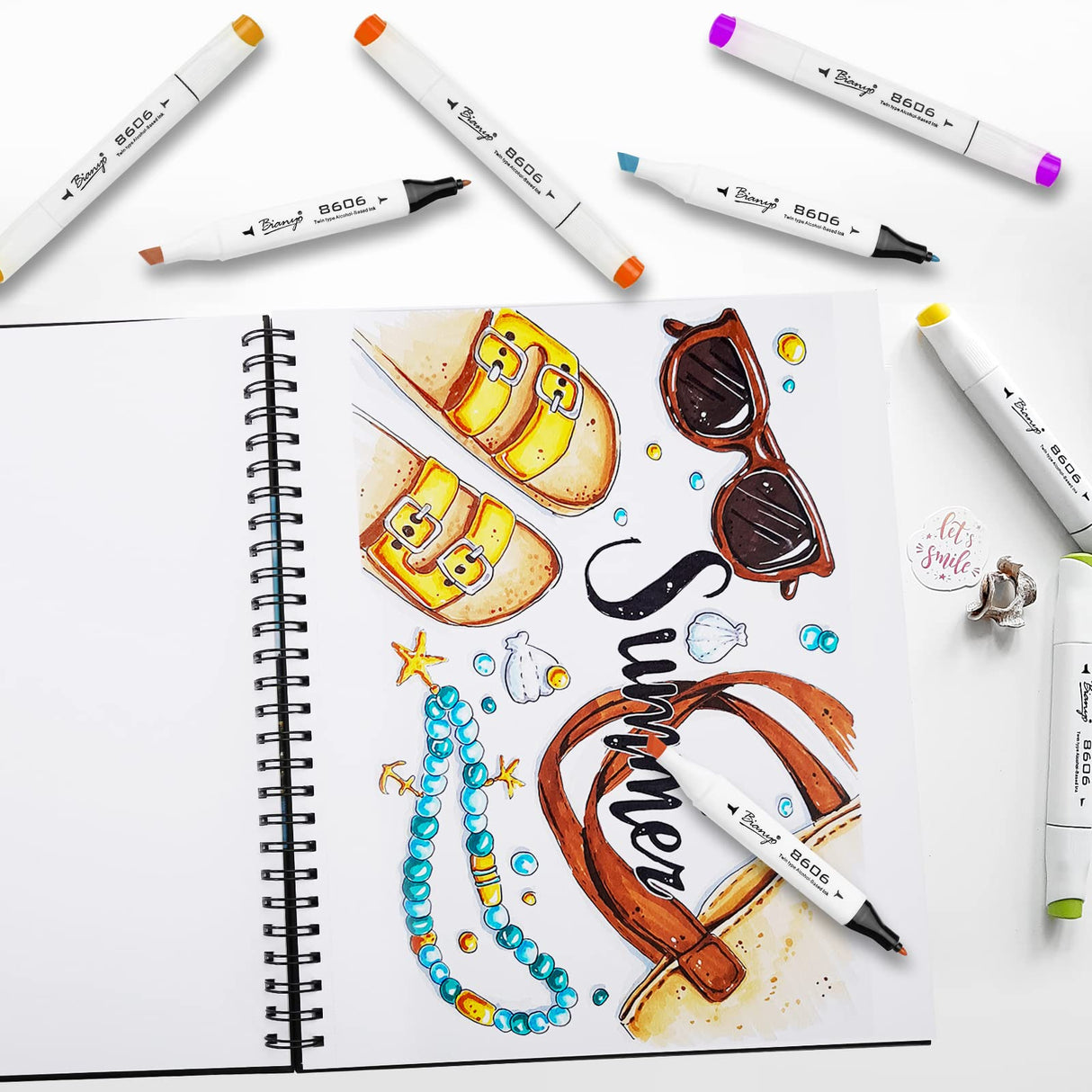 Bianyo Mixed Media Paper Pad, A4 (8.26" X 11.69"), 60 Sheets/Each, 123 LB/200 GSM, Pack of 1 Pad, Spiral-Bound Pad, Ideal for Wet & Dry Media Like Art Marker, Watercolor, Acrylic, Pastel, Pencil Bianyo