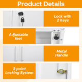 STANI Locking Metal Storage Cabinet with 5 Adjustable Shelves 71”H×32”W×16”D Tall Metal Locker for Office,Home,Garage,Gym,School STANI