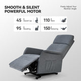 OKUP Power Lift Recliner Chair with Massage and Heat for Petite Elderly, Small Lift Chair with Side Pocket Remote Control, Infinite Position, Fabric, Dark Grey OKUP