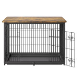 VEVOR 38" Dog Crate Furniture, Dog Kennel Furniture with Double Doors, 2-in-1 Decorative Wooden Dog Crate with Removable Tray, Dog Crate End Table Hold up to 70 lbs for Small, Medium Dogs Brown VEVOR