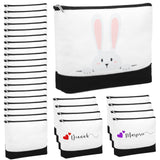 Inbagi 30 Pieces Canvas Makeup Bags Bulk Black and White Cosmetics Bag with Zipper Blank DIY Cosmetic Pouch Multipurpose Canvas Travel Toiletry Bag for Travel Pen Pencil Cosmetic Storage Inbagi