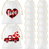 Shappy Sublimation Blank Small Drawstring Bags Candy Gift Bags 4x6'' Muslin Goodies Pouch Reusable Treat Sachet Sack for Valentine's Day Birthday Party Favors DIY Craft Supplies(50 Pieces) Shappy