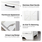 Double Tilt Out Trash Can Cabinet for 13*2 Gallon Garbage Can, Farmhouse Kitchen Garbage Trash Bin Cabinet for Hidden Laundry Basket, Dual Dog Proof Trash Can Cabinet for Barthroom, Living Room, White Befrases