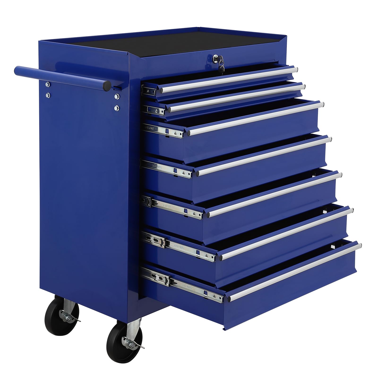 Tool Cart With Drawers,7 Drawers Locking Rolling Tool Chest with Wheels,Mechanic Tool Cabinets for Garage,Large Blue Tool Box for Warehouse,Repair Shop - WoodArtSupply