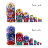 Starxing Russian Nesting Dolls Wood Matryoshka Stacking Set of 7 Handmade Toys for Children Kids Adults Easter Mother's Day Birthday Christmas Halloween Home Room Decoration Gift Starxing