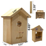 2-Pack Transparent Window Bird House with Suction Cups- Outdoor See-Through Wooden Design Birdhouse for Easy Bird Watching for Kids & Adults (Unfinished DIY) Oojami