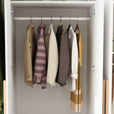 FAMAPY 4 Door Wardrobe with Drawers and Shelevs, Armoires Wardrobe Closet with Hanging Rod, Armoires and Wardrobes for Bedroom White (63”W x 20.7”D x 69.7”H) FAMAPY