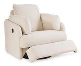 Signature Design by Ashley Modmax Coastal Press-Back Swivel Glider Rocker Recliner with Machine Washable Cover, Hidden Storage Compartments and 2 Bolster Pillows, Beige Signature Design by Ashley