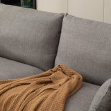 Panana Modern 2 Seater Loveseat Sofa Couch with Storage, Dark Grey or Light Color, Choice of Curved, Sock or Track Arm Design (Light Gray, 3 Seater - Track Arms) Panana