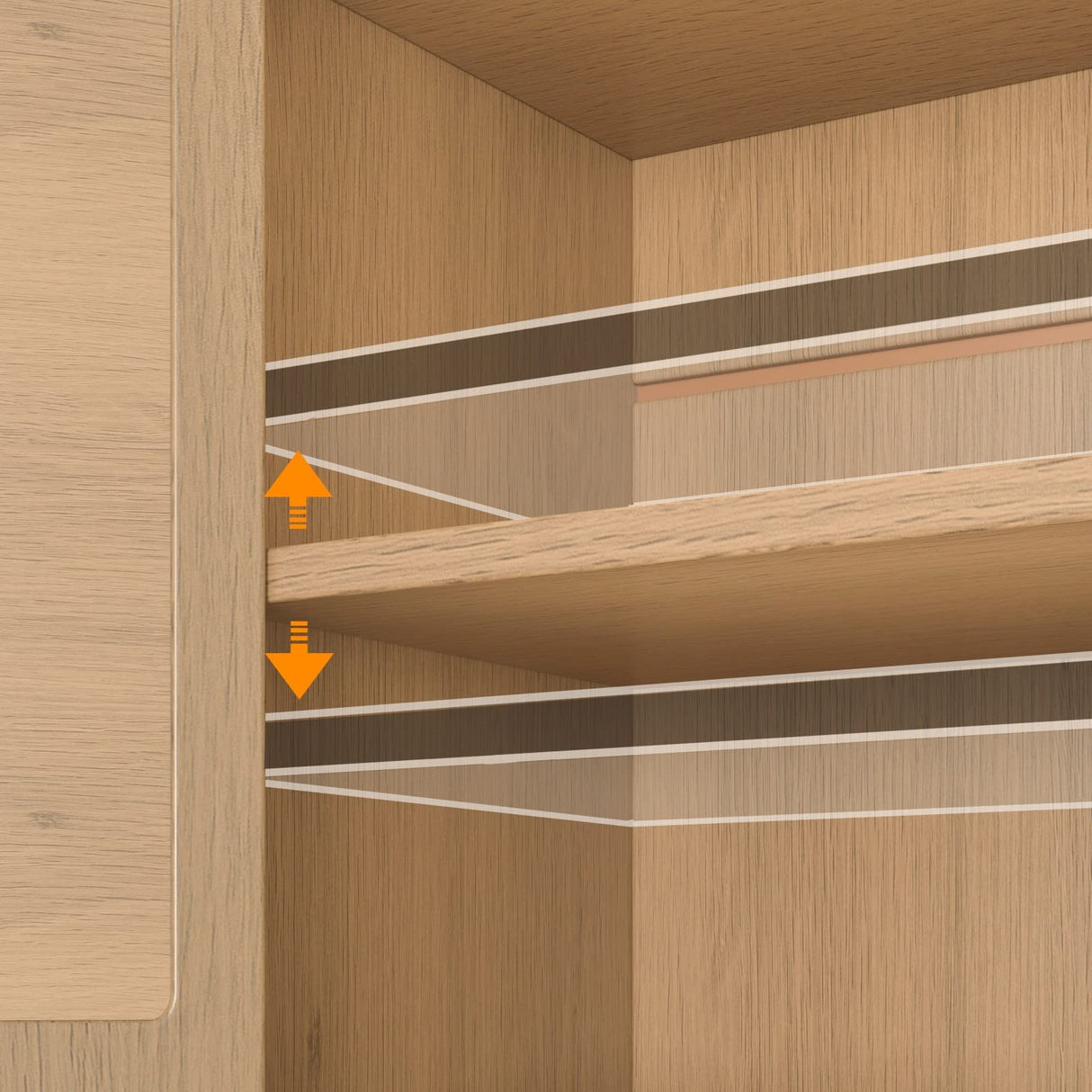 Rovaurx Rattan Storage Cabinet with Doors, Accent Bathroom Floor Cabinet, Modern Sideboard Buffet Cabinet for Living Room, Entryway, Dining Room and Kitchen, Natural BMGZ108M Rovaurx