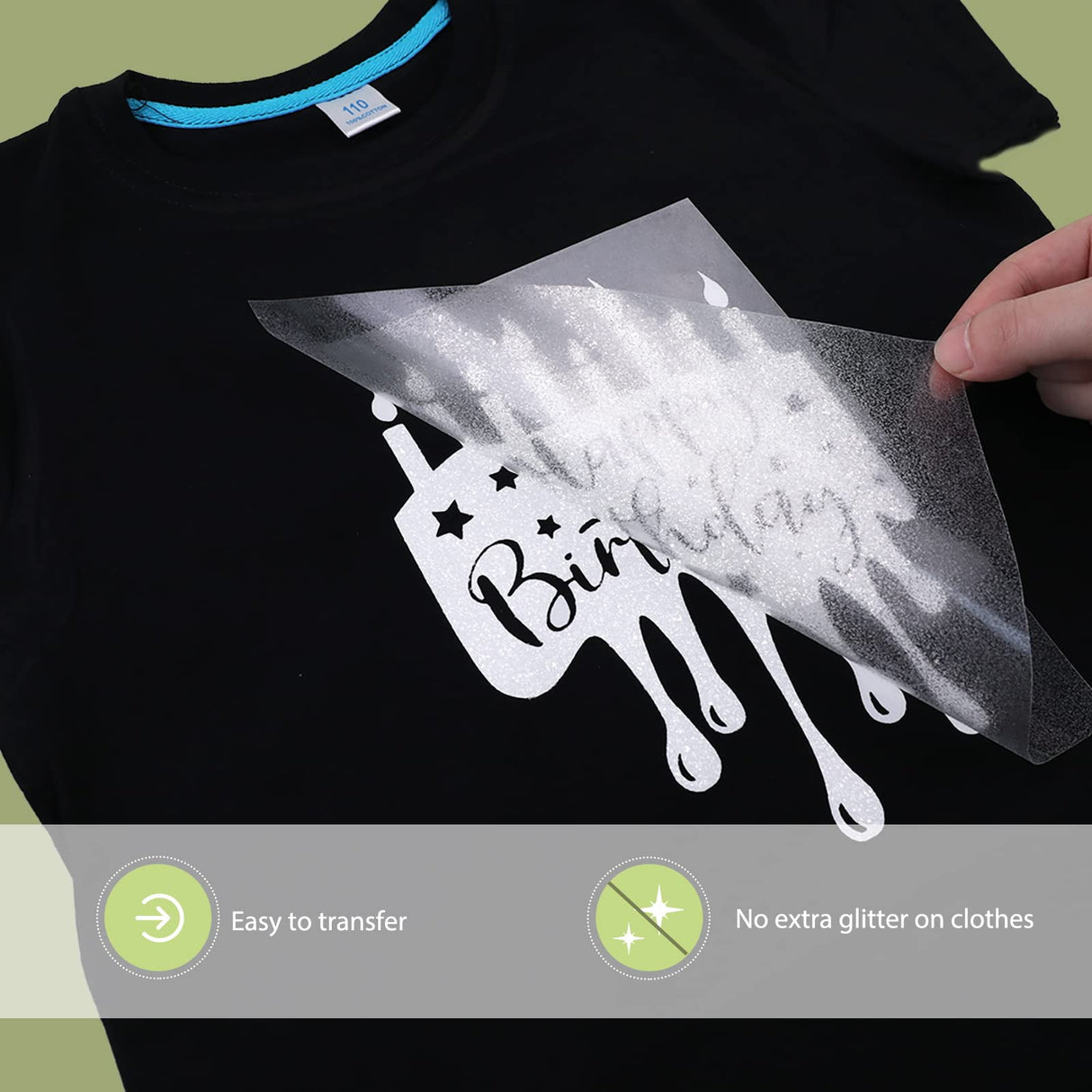 HTVRONT White Glitter HTV Vinyl Roll-12 x 5 FT White Glitter Heat Transfer Vinyl Bundle, White Glitter Iron on Vinyl for All Cutter Machine HTVRONT