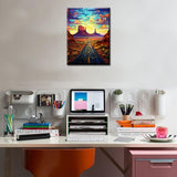 Scenic Highway in Monument Valley Diamond Painting Arizona Desert Artwork Tropical Cactus PlantsWall Art 5D DIY Full Drill Crystal Landscape Diamond Picturefor Adult Home Decor Gift(16''Wx 12''H) TUMOVO