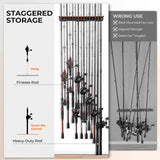 KastKing V15 Vertical Fishing Rod Holder – Wall Mounted Fishing Rod Rack, Store 15 Rods or Fishing Rod Combos in 17.25 Inches, Great Fishing Pole Holder and Rack KastKing