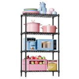 IZEUK 4-Tier Black Metal Storage Shelves, Heavy Duty Adjustable Wire Shelving Rack for Garage, Kitchen, Bathroom, Closet Organizer, 1000 lbs Capacity, 15.7" D x 33.5" W x 59.5" H IZEUK