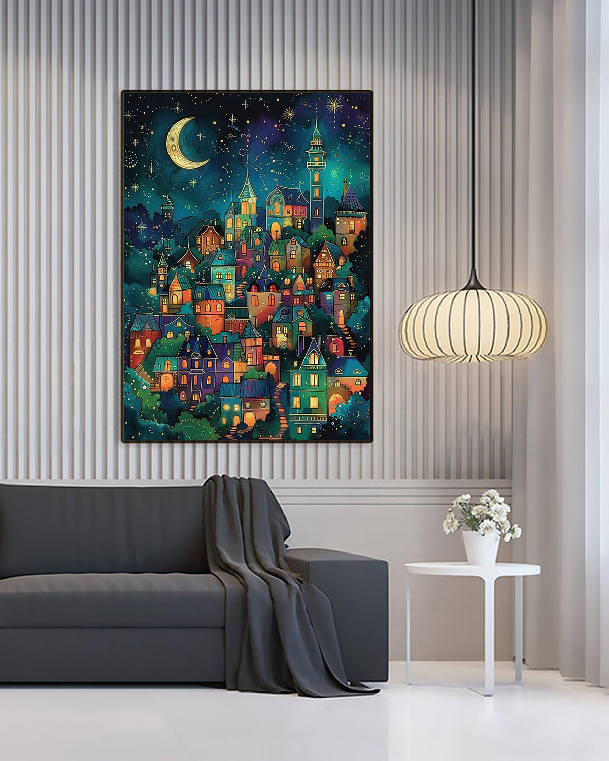 Starry Night Diamond Art Kits for Adults, Crafts 5D Diamond Painting Dot Kit for Adult Beginners, Abstract Landscape DIY Round Dots Full Drill Diamonds Paintings Art for Home Wall Decor Gifts 12X16 In Luckyrichrui