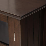 SIMPLIHOME Acadian SOLID WOOD 39 inch Wide Transitional Medium Storage Cabinet in Natural Aged Brown, with 2 Tempered Glass Doors, 4 Adjustable Shelves SIMPLIHOME