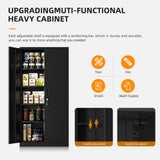 INTERGREAT Metal Garage Storage Cabinet with Lock, 72" H Storage Cabinets with Doors and Adjustable Shelves, Black Lockable Metal Cabinets for Garage, Warehouse, Tool INTERGREAT