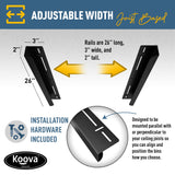Koova Heavy-Duty Overhead Garage Storage Rack for 6 Bins. Adjustable Width, 240lb Capacity. DIY Safe Mount, Easy Install. Fits 27-Gallon Totes. USA Made Pro-Grade Steel. Space Saving Organizer Koova
