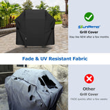 SunPatio BBQ Grill Cover 52 Inch, Outdoor Durable Waterproof Gas Barbecue Cover, Compatible for Weber Spirit 200 and 300 Series, Charbroil and Kenmore Grills, Compared to Weber 7106, 52" x 26" x 43"H SunPatio