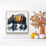 DIYCYCY Forest Bear Diamond Art Kits for Adults,DIY 5D Diamond Painting Kits for Beginners, Round Full Drill Diamond Dots Paintings,Diamonds Pictures Gem Art for adults Crafts Home Decor 13.78x13.78in DIYCYCY