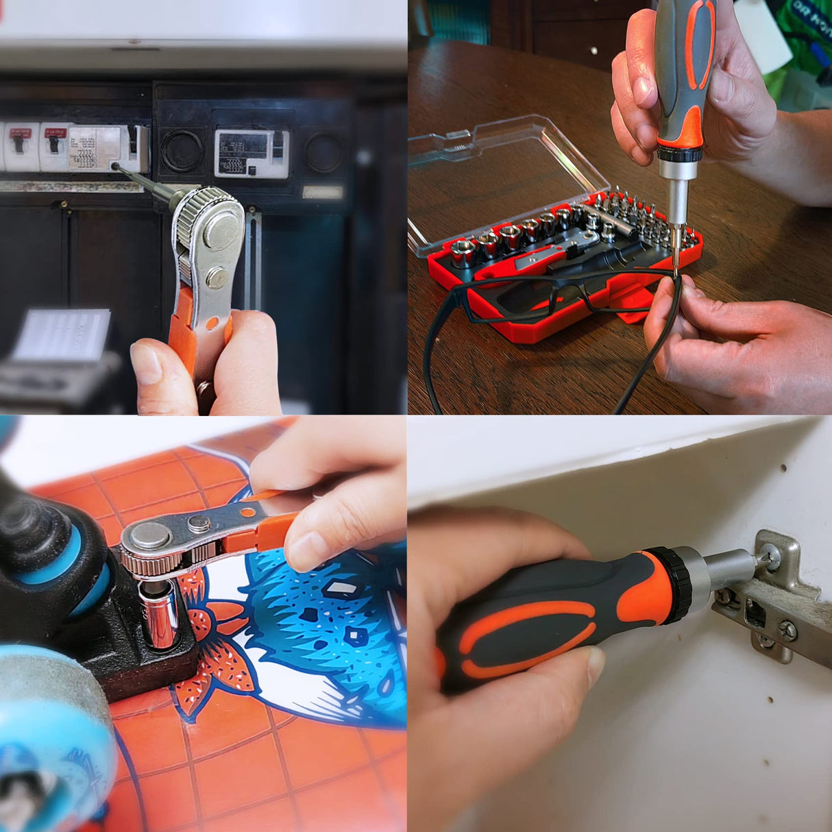 TOOLMAK Ratcheting Screwdriver Set Screwdriver 42 in 1 Ratchet Wrench Set, With Rotatable Ratchet Handles ＆ Storage Case, Household Repair Tool Kits for Bike TOOLMAK