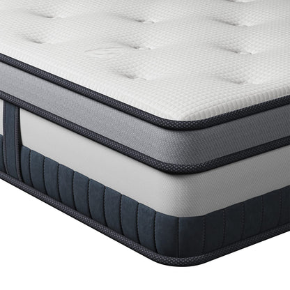 Vesgantti Twin Mattress 10 Inch Innerspring Multilayer Hybrid Single Mattress - Ergonomic Design with Memory Foam and Pocket Spring Mattress Twin Size - Box Top Series Medium Firm Feel