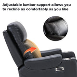 Eiayeebil Triple Motor Power Lift Recliner Chair with Adjustable Lumbar Support, Lay Flat Recliner for Elderly, Breathable Black Lift Chair Leather Recliner, Massage & Heating, USB Ports, Cup Holders Eiayeebil
