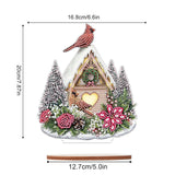 MVVMTOP Diamond Art Painting Tabletop Decoration, DIY Christmas Bird's Nest 5D Special Shaped Artificial Diamond Christmas Decorations by Number Mosaic Arts Crafts for Home Office Tabletop Decor Gift MVVMTOP