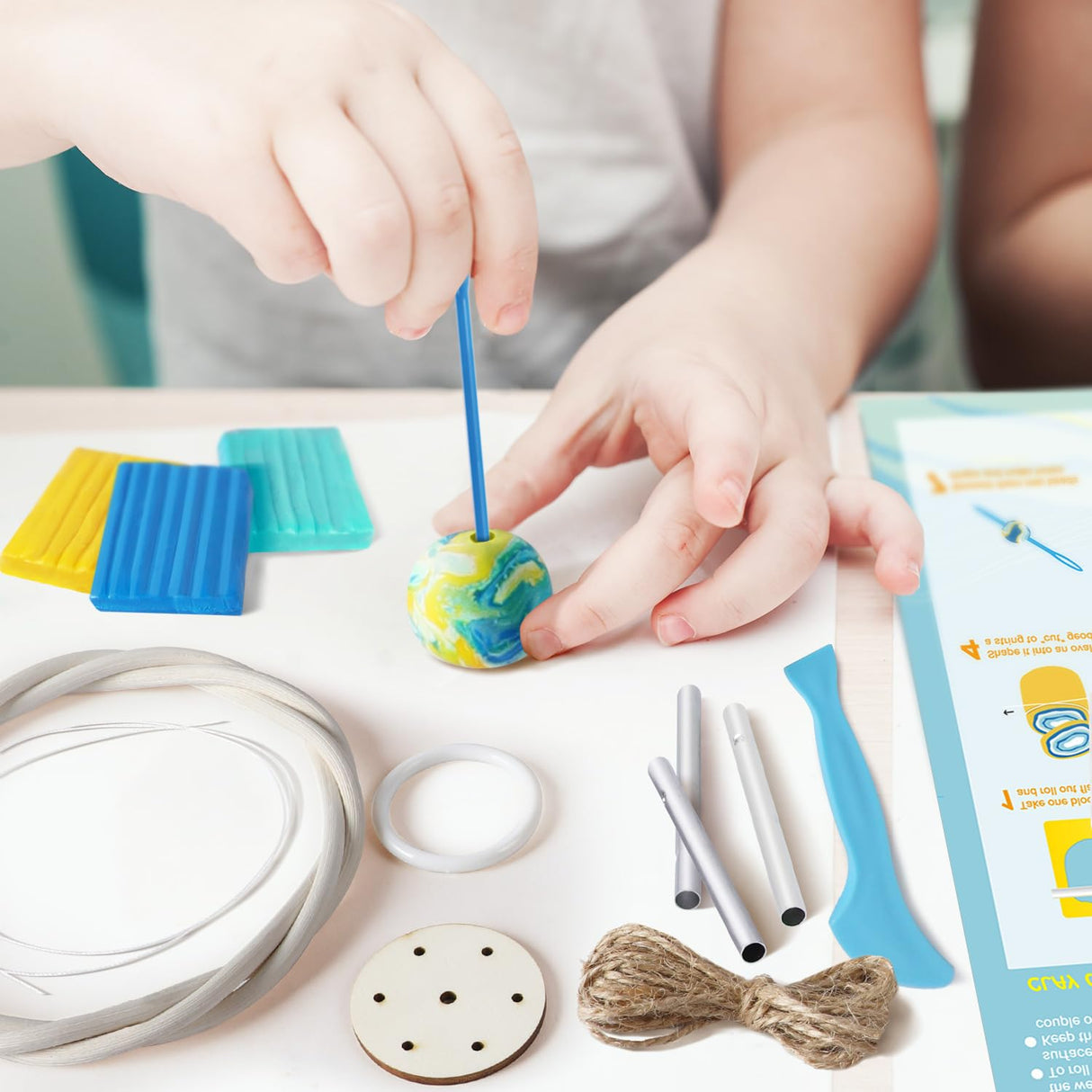 EDUMAN Make Your Own Clay Geodes Wind Chime for Home Garden Decoration, Arts and Crafts for Kids Ages 8-12, Wind Chime Craft Kit for Kids Learning & Educational Project Birthday Gifts for Boys & Girls EDUMAN